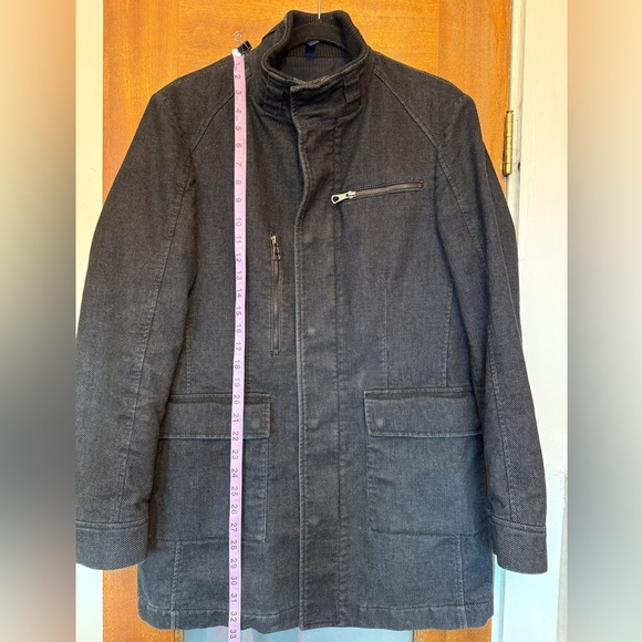 John Barritt Black Tweed Lined Mens Car Coat - Picture 8 of 12